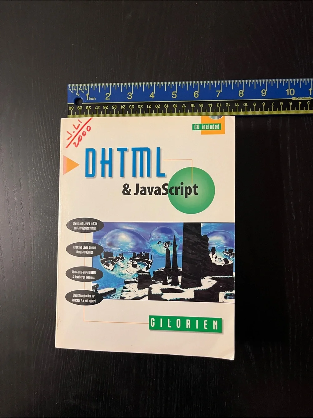 Prentice Hall DHTML & JavaScript Gilorien Book Vintage 1999 CD Included